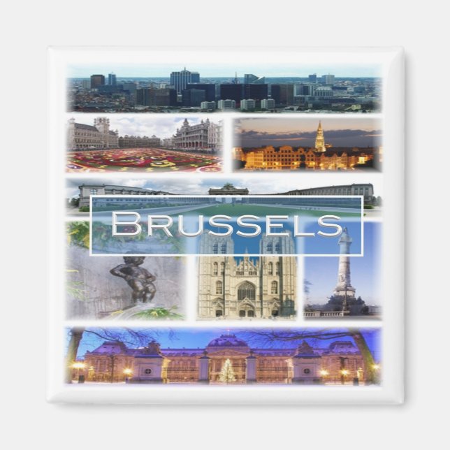 Aimant zBE006 BRUXELLES Belgique - Frigo (Devant)