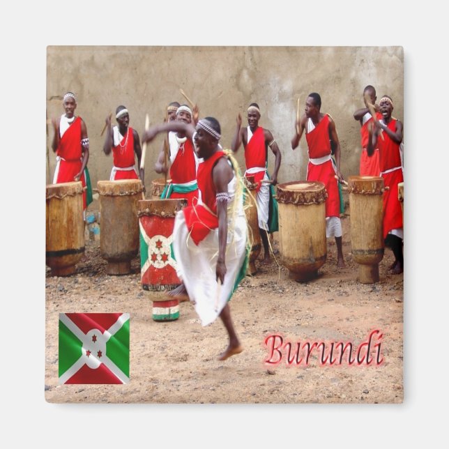 Aimant zBI004 BURUNDI, Spectacle de Tambours, Réfrigérate (Devant)