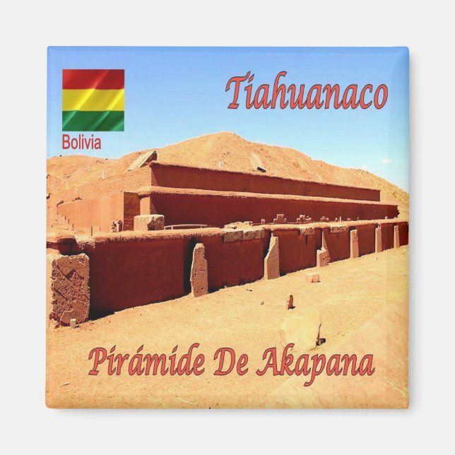 Aimant zBO009 TIAHUANACO, Pyramide Akapana, Bolivie, Réfr (Devant)