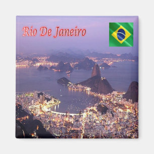Aimant zBR022 RIO DE JANEIRO Par Nuit, Brésil, Frigo