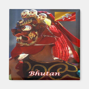 Aimant zBT003 MASKED DANCE, Bhoutan, Asie, Fridge