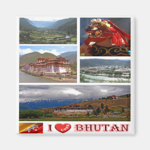 Aimant zBT007 I Love BHUTAN, Asie, Fridge