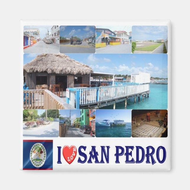 Aimant zBZ003 SAN PEDRO TOWN I Love, Mosaic, Fridge (Devant)