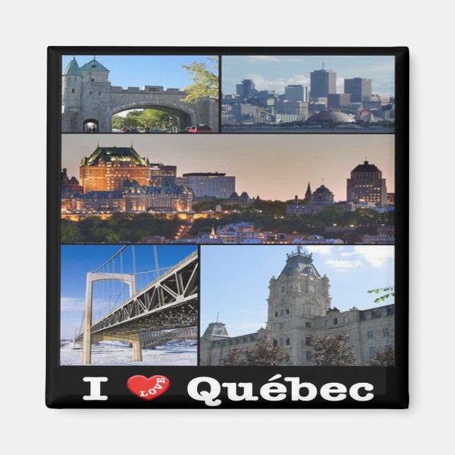 Aimant zCA020 QUÉBEC I Love, Mosaic, Canada, Réfrigérateu (Devant)