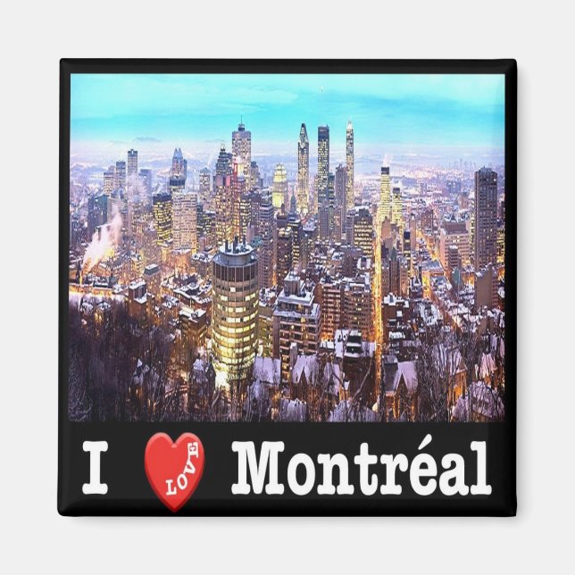 Aimant zCA028 MONTRÉAL I Love, Panorama, Canada, Réfrigér (Devant)