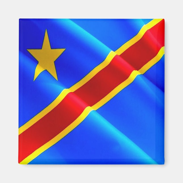 Aimant zCD002 CONGO WAVING FLAG, Afrique, Réfrigérateur (Devant)
