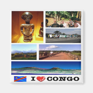 Aimant zCD003 CONGO I Love, Mosaic, Afrique, Réfrigérateu