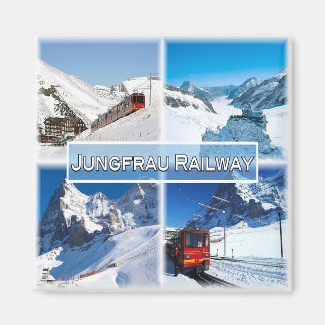 Aimant zCH047 JUNGFRAU RAILWAY Suisse -Frigo (Devant)