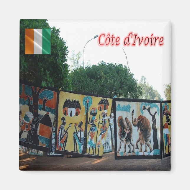 Aimant zCI004 IVORY COAST, Batik yakro, Afrique, Fridge (Devant)