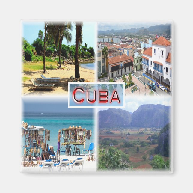 Aimant zCU002 CUBA, Mosaïque, Amérique, Réfrigérateur (Devant)
