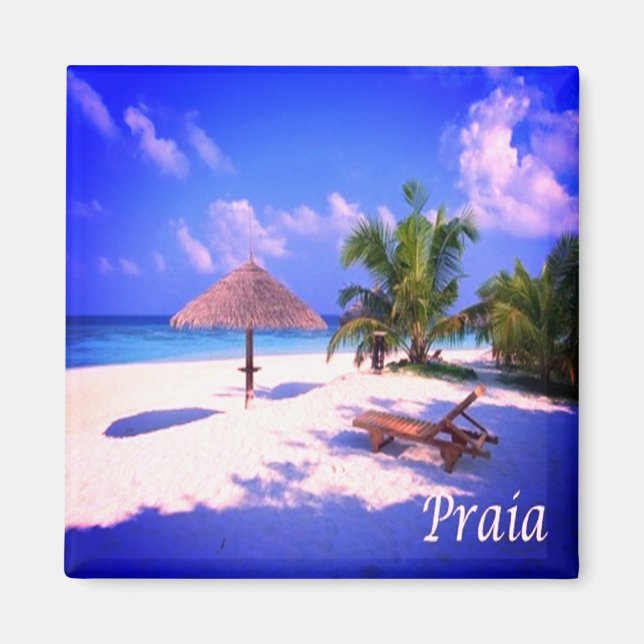 Aimant zCV013 PRAIA, CAPE VERDE, Plage, Afrique, Frigo (Devant)