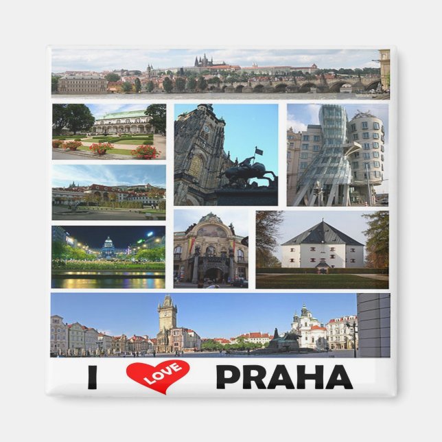 Aimant zCZ023 PRAGUE I Love Czech Republic- Fridge (Devant)