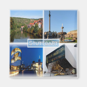 Aimant zDE037 STUTTGART Schlossplatz River Neckar Fridge
