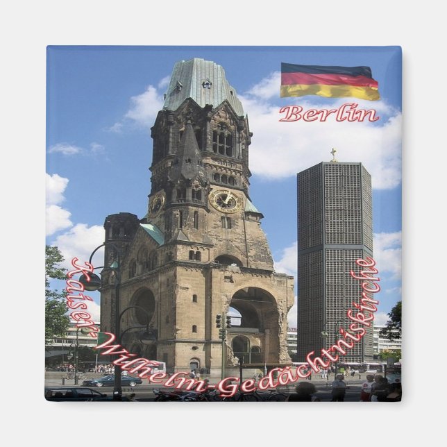 Aimant zDE038 Église du Souvenir de BERLIN Kaiser Wilhelm (Devant)