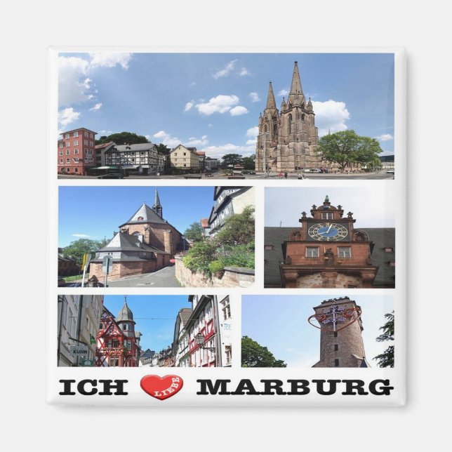 Aimant zDE102 MARBURG I LOVE - Allemagne - Fridge (Devant)