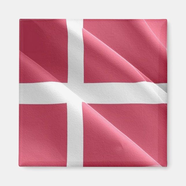 Aimant zDK002 DANOIS agitant DRAPEAU Danemark, Frigo (Devant)