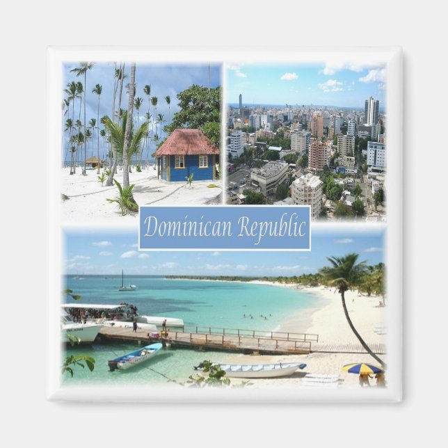 Aimant zDO005  DOMINICAN REPUBLIC, Mosaic, America Fridge (Devant)