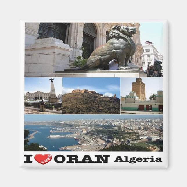 Aimant zDZ007 ORAN I Love, Mosaic Algeria, Africa, Fridge (Devant)