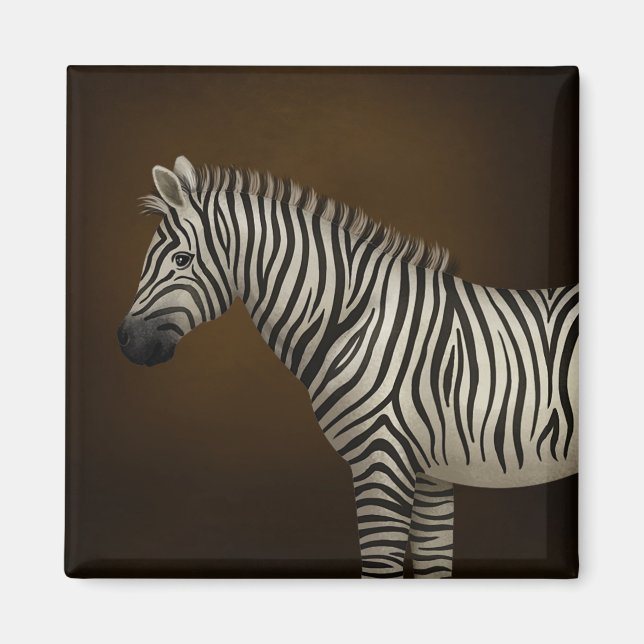 Aimant Zebra Illustration Faune exotique (Devant)