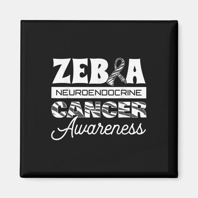 Aimant Zebra Neuroendocrine Cancer Sensibilisation Ruban  (Devant)