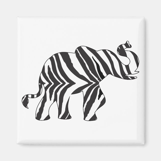 Aimant Zebra Print Elephant (Devant)