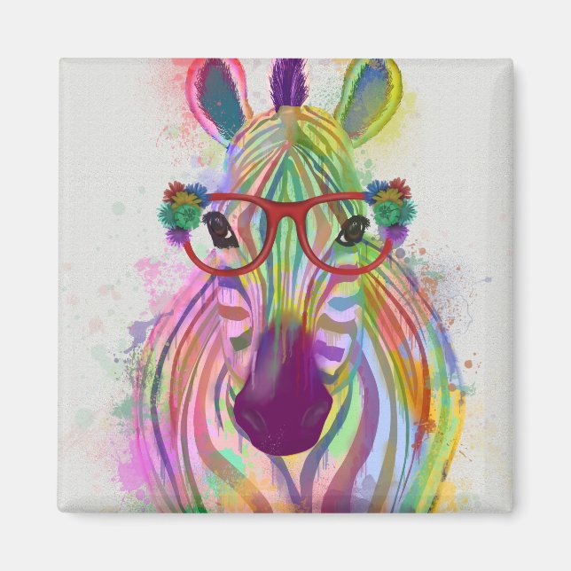 Aimant Zebra Rainbow Splash (Devant)