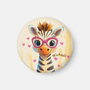 Aimant Zebra Valentine's Day Heart Badge - Kids School