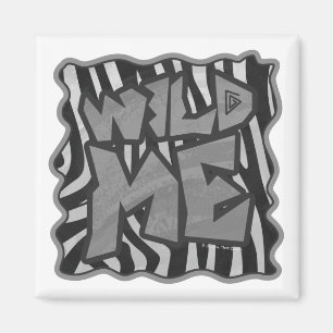 Aimant Zèbre Noir et Gris Clair Wild Me