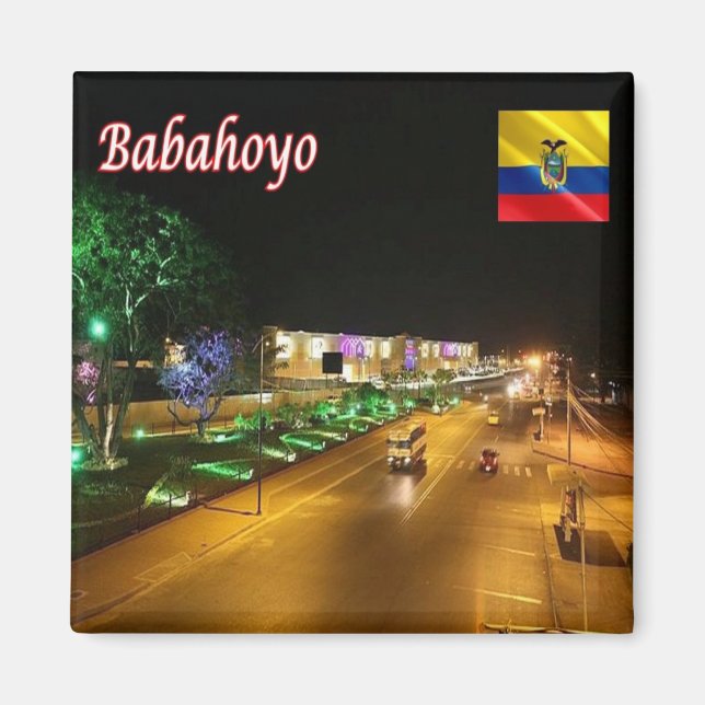 Aimant zEC022 BABAHOYO à la nuit, Équateur, Amérique, réf (Devant)
