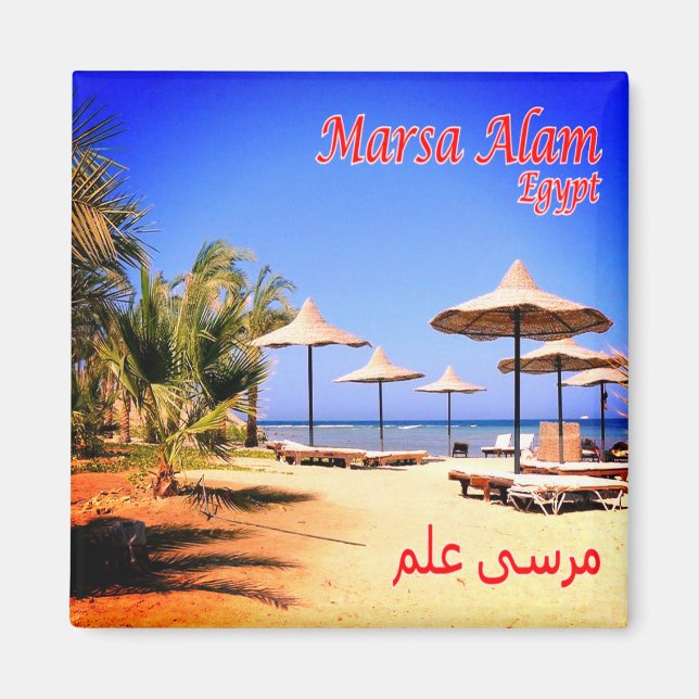 Aimant zEG051 MARSA ALAM Beach, Mer Rouge, Égypte, Réfrig (Devant)