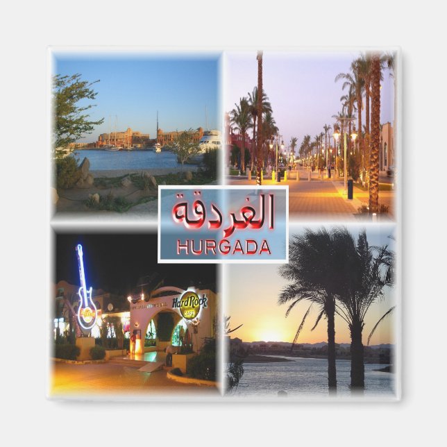 Aimant zEG059 HURGHADA, Mer Rouge, Mosaïque, Afrique, Réf (Devant)