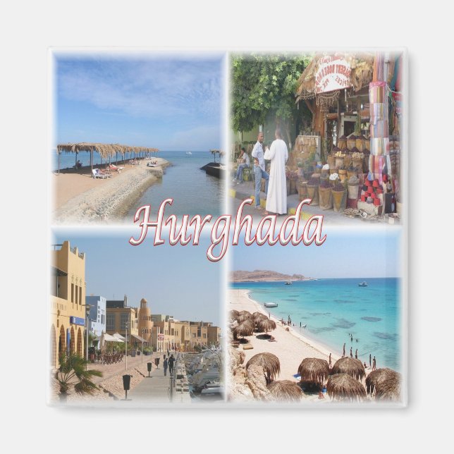 Aimant zEG061 HURGHADA, Mer Rouge, Mosaïque, Afrique, Réf (Devant)