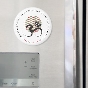 Aimant Zen Asiatique Rouge Soleil Yoga Moderne Calligraph