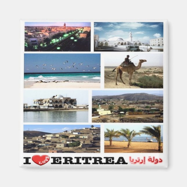 Aimant zER013 ERITREA, I Love, Mosaïque, Afrique, Réfrigé (Devant)