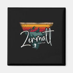 Aimant Zermatt ski alpin vintage Alpes suisses Suisse