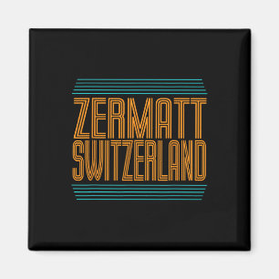 Aimant Zermatt Suisse Ski alpin rétro Alpes suisses