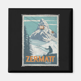 Aimant Zermatt Suisse Ski d'hiver Snowboard Ski