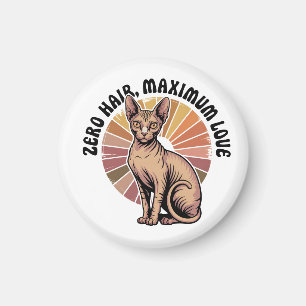 Aimant Zéro poil, amour maximum Sphynx Art