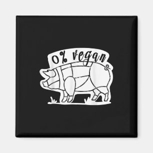 Aimant Zéro Pour Cent Vegan Funky Barbecue Carnivore Mang