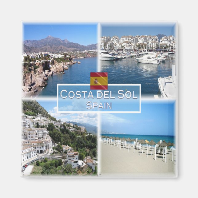 Aimant zES017 MARBELLA Costa del Sol Nerja Puerto Banus (Devant)