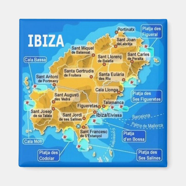 Aimant zES053 EIVISSA, Carte, Frigo (Devant)