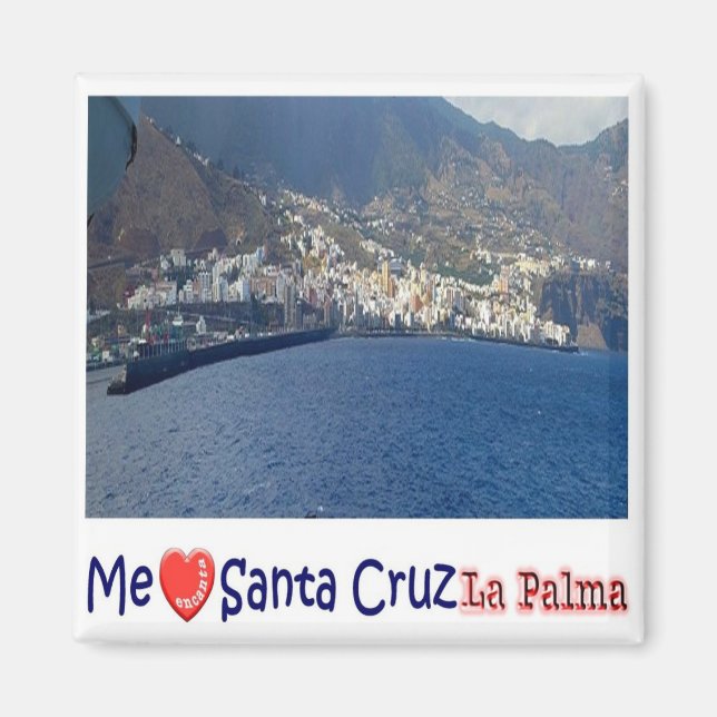 Aimant zES079 LA PALMA, PÈRE NOËL CRUZ, I LOVE. Réfrigéra (Devant)