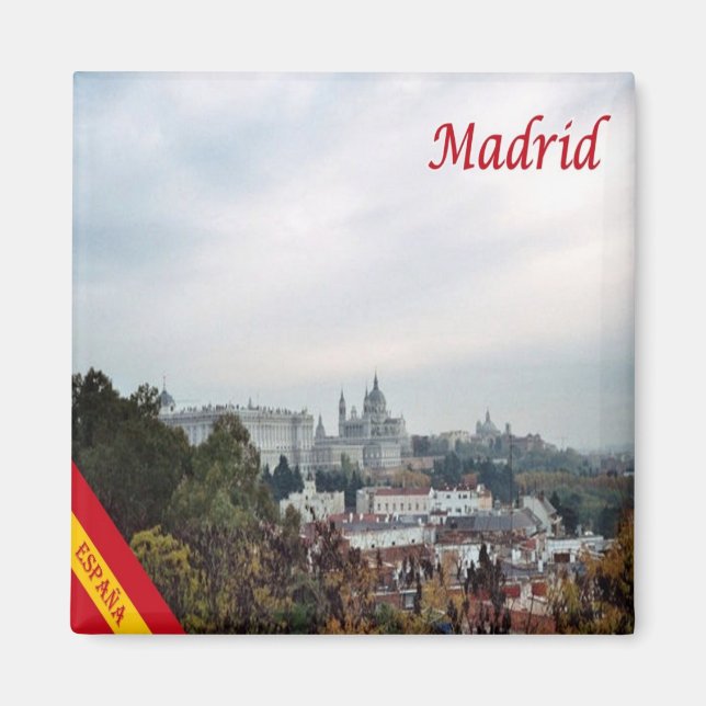 Aimant zES095 MADRID, panorama, Espagne, Frigo (Devant)