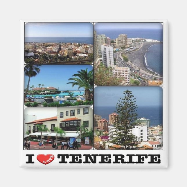 Aimant zES142 TENERIFE Puerto de la Cruz "I Love", Frigo (Devant)