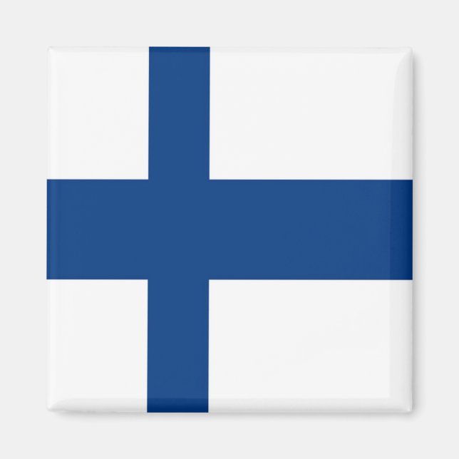 Aimant zFI001 DRAPEAU FINLANDAIS, Finlande, réfrigérateur (Devant)