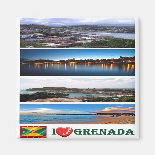 Aimant zGD003 GRENADA I Love, Mosaic, America, Fridge (Devant)