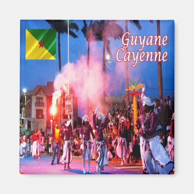 Aimant zGF003 CAYENNE, Guyane française, Carnaval, Frigo (Devant)