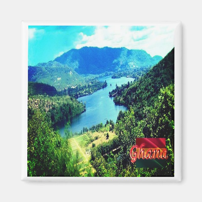 Aimant zGH006 GHANA, Lac Volta, Afrique, Réfrigérateur (Devant)