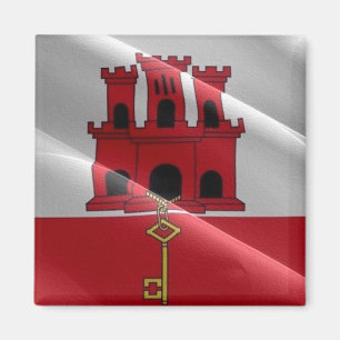 Aimant zGI002 GIBRALTAR agitant DRAPEAU, réfrigérateur
