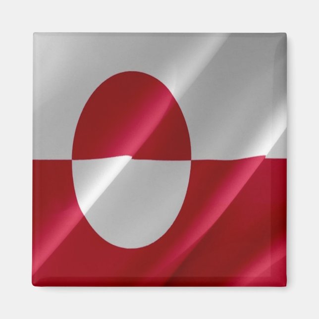 Aimant zGL002 GREENLAND, Drapeau, Amérique, Réfrigérateur (Devant)